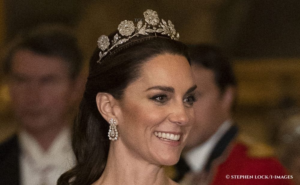 Image Licensed to i-Images Picture Agency. 21/11/2023. London, United Kingdom. Kate Middleton, the Princess of Wales, at a State Banquet for the President and First Lady of South Korea at Buckingham Palace in London on the first day of their State Visit to the United Kingdom. Picture  by Stephen Lock / i-Images.