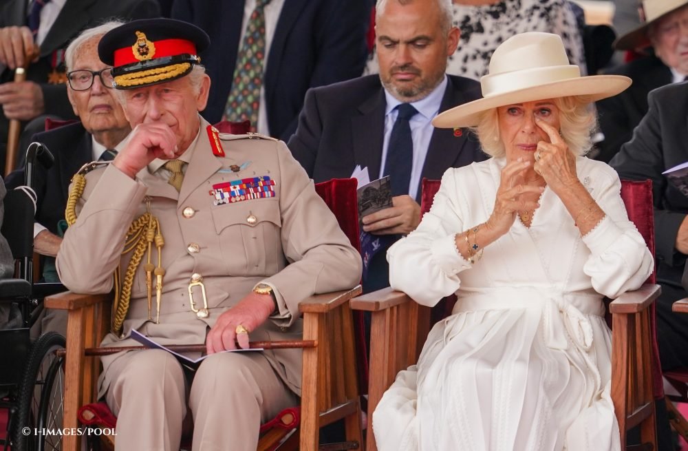 An emotional King Charles III and Queen Camilla at a Service of Remembrance to mark the 80th anniversary of VJ Day, held at the National Memorial Arboretum