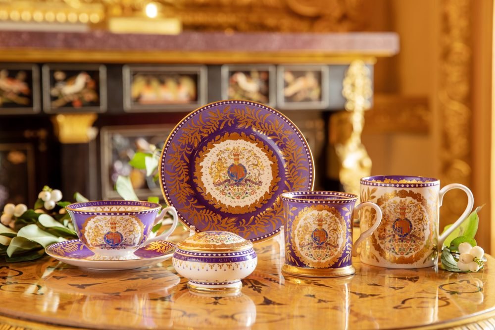 A new commemorative range of chinaware to celebrate the Queen’s Platinum Jubilee has been released. (Royal Collection Trust).