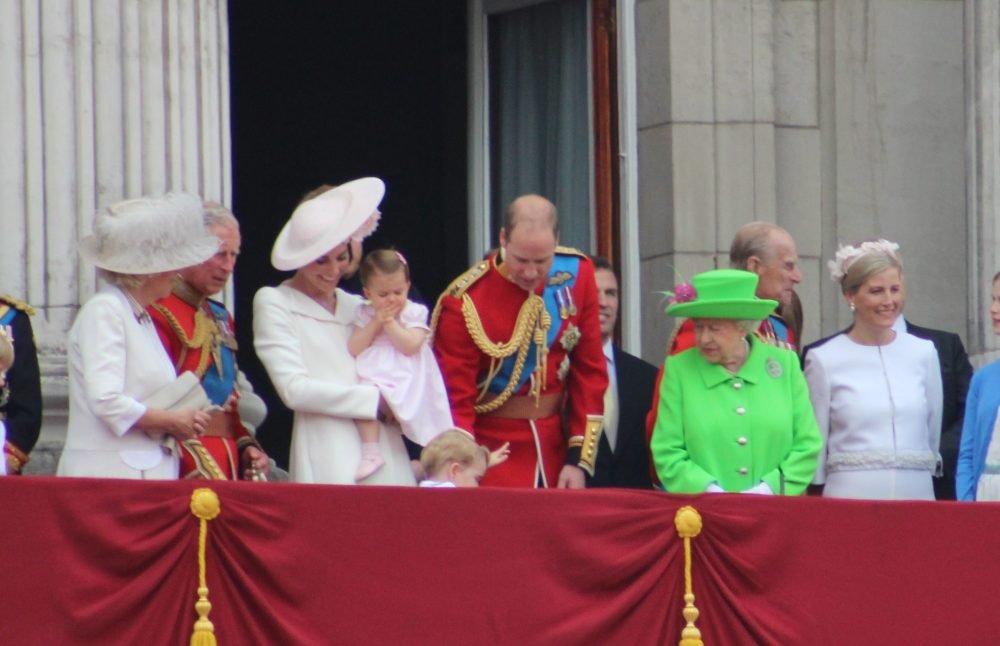 Prince George caused a little distraction, while Princess Charlotte appeared to be upset by something at one point during the balcony appearance Victoria Howard