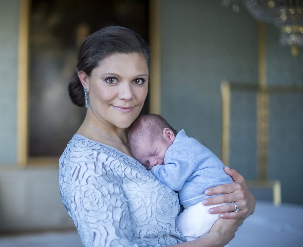 Crown Princess Victoria holds newborn Prince Oscar close in a new photo. Kate Gabor/Swedish Court
