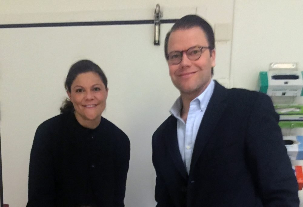 Crown Princess Victoria, Prince Dnaiel, Pricness Estelle and newborn Prince Oscar leave the hospital following his birth yesterday, Swedish Court