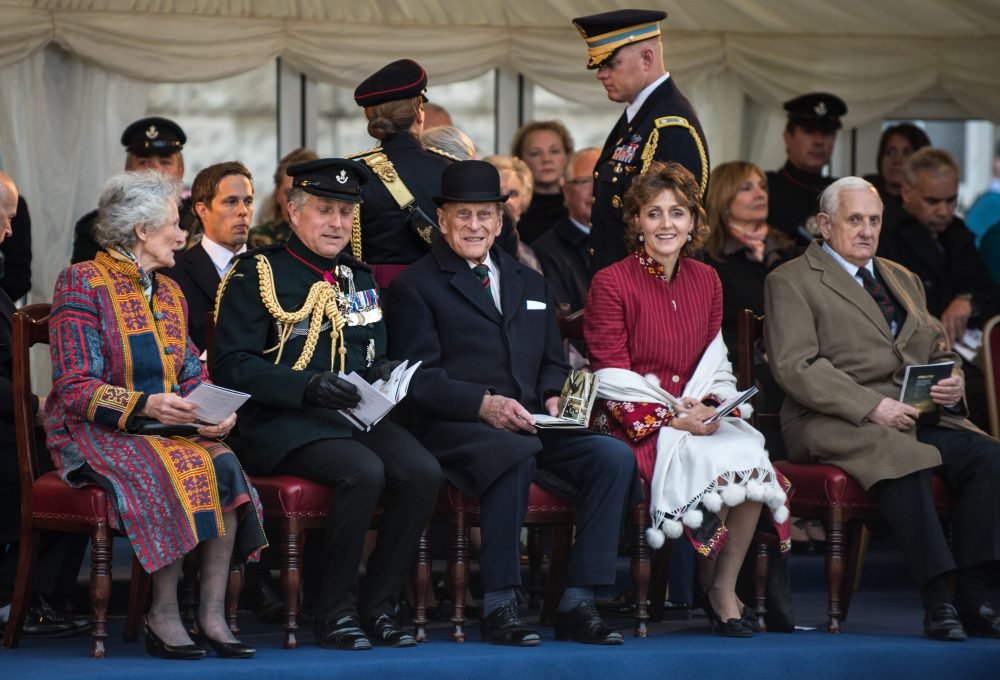 The Duke of Edinburgh watches the Massed Bands and Bugles of the Rifles at the Sound Retreat on Horse Guards Parade,  to raise money for Care For Casualties. (Sergeant Rupert Frere RLC)