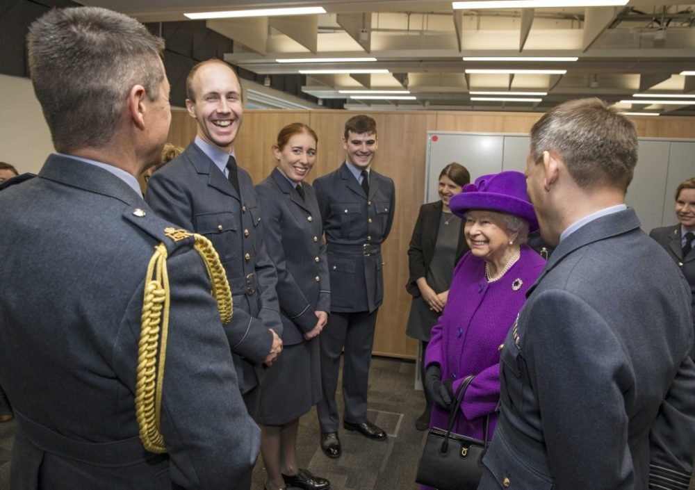 Her majesty chats to staff at raf marham (mod)
