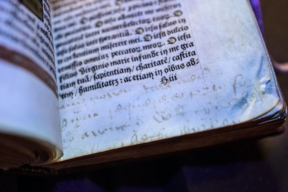 Ultraviolet light reveals not seen before names and words hidden in Anne Boleyn’s historic prayerbook.

Research conducted at Hever Castle into the Book of Hours prayerbooks on display in Anne Boleyn’s childhood home has revealed what happened to the volume after she died.
