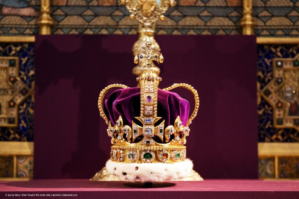 St Edward's Crown is displayed during the service to celebrate the 60th anniversary of the Coronation of Queen Elizabeth II at Westminster Abbey, London.