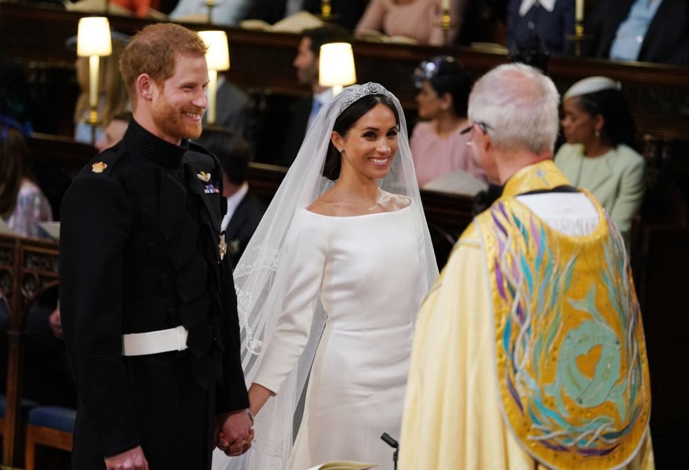 Prince Harry and Meghan on their wedding day at St George's Chapel (PA)