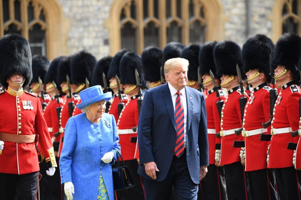 Her Majesty The Queen and President Donald Trump inspect the Guard of Honour at Windsor Castle  in July 2018  (MoD)
