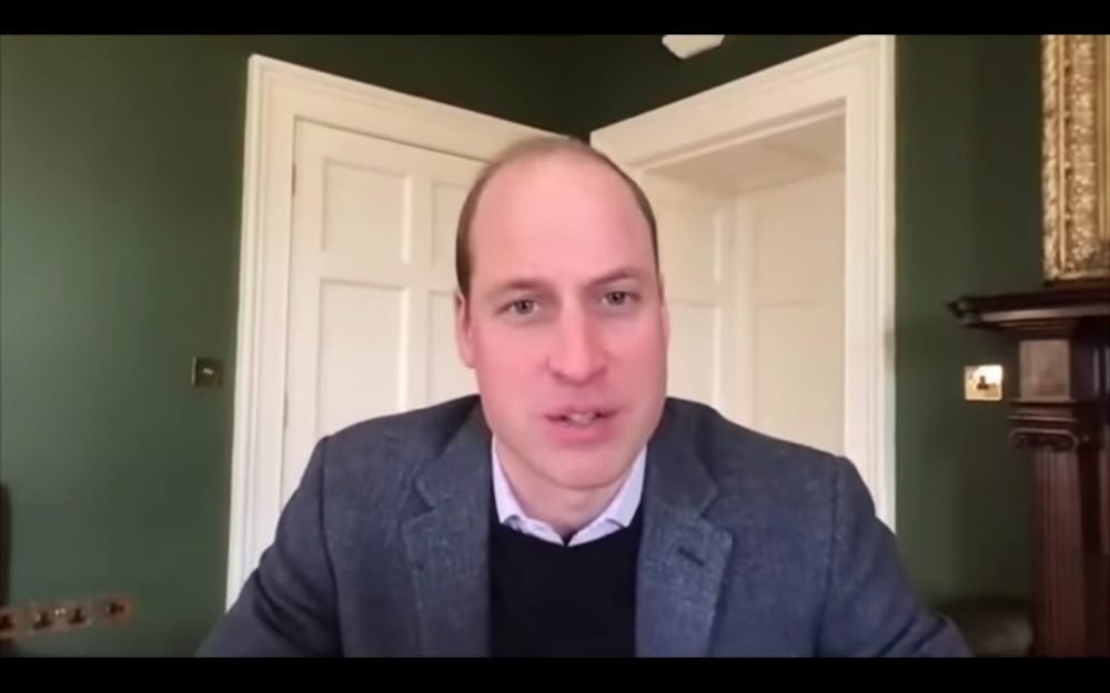 Prince William talks on a Zoom call to NHS staff from the Homerton Hospital in Hackney