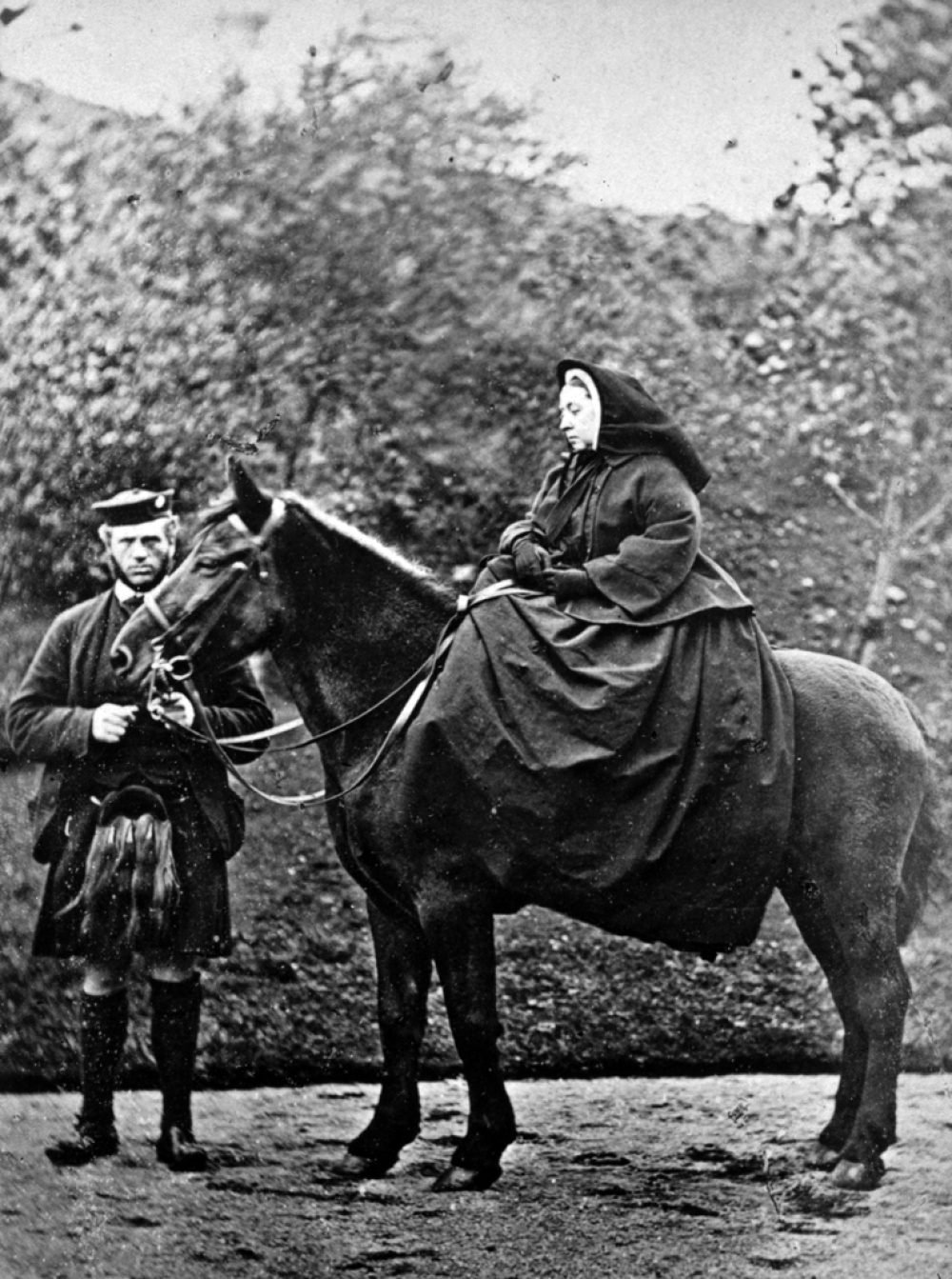 Queen Victoria with her servant and likely romantic partner, John Brown (public domain)