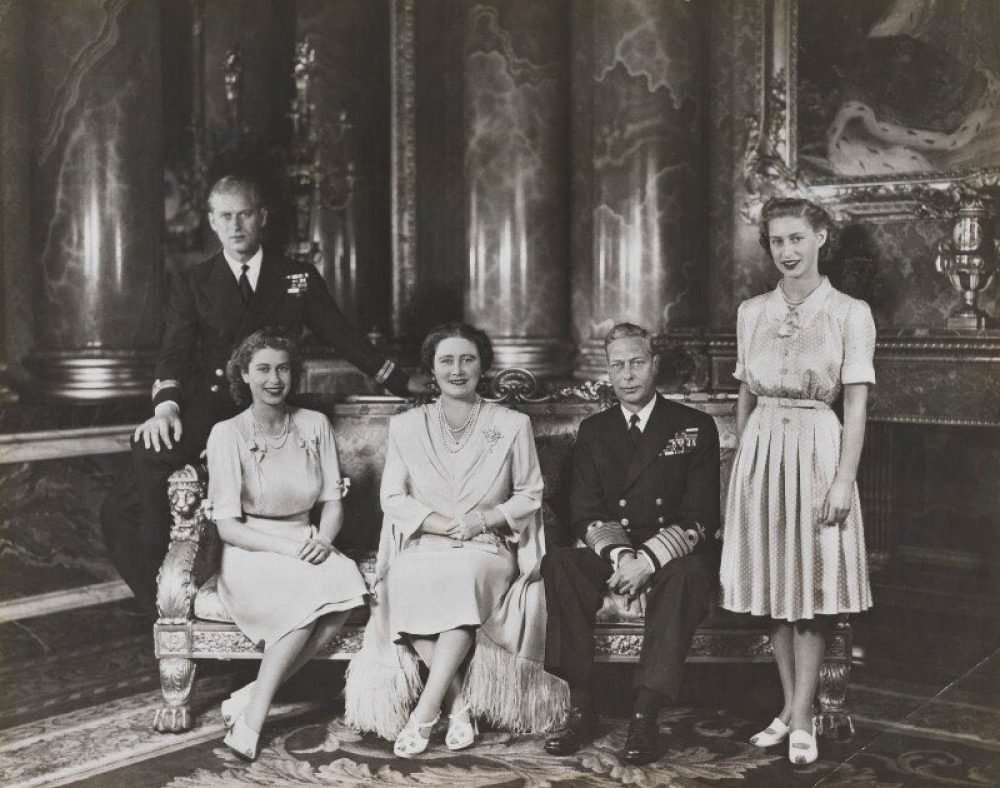 The Queen pictured with her husband, parents and sister. (Royal Family).