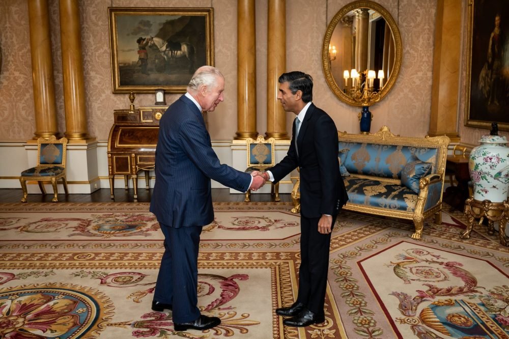 The King meets Rishi Sunak, as he becomes the new British Prime Minsiter. (Royal Family).