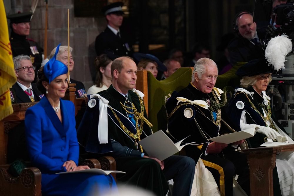 Catherine, William, Charles and Camilla at the Thanksgiving service