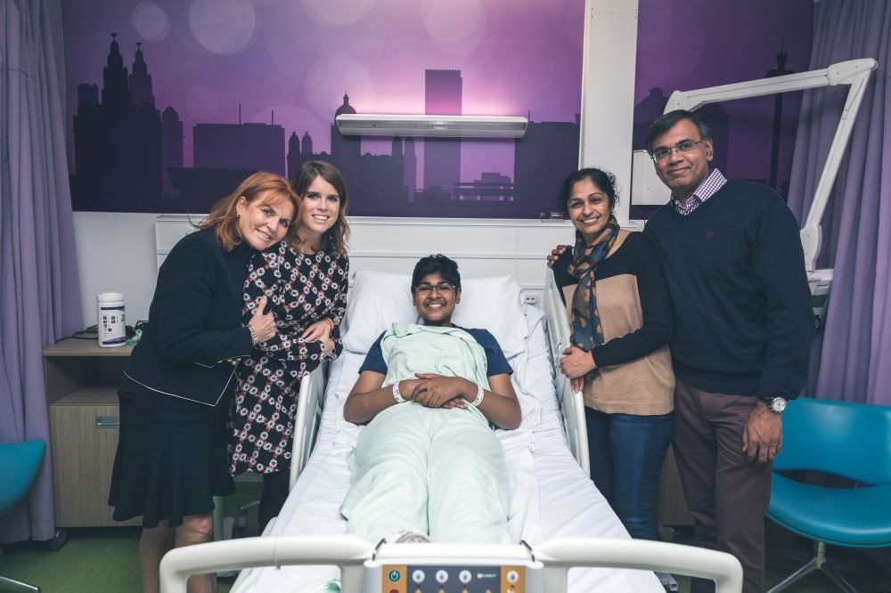 princess eugenie and sarah, duchess of york spoke with cancer patients during their visit (teenage cancer trust)