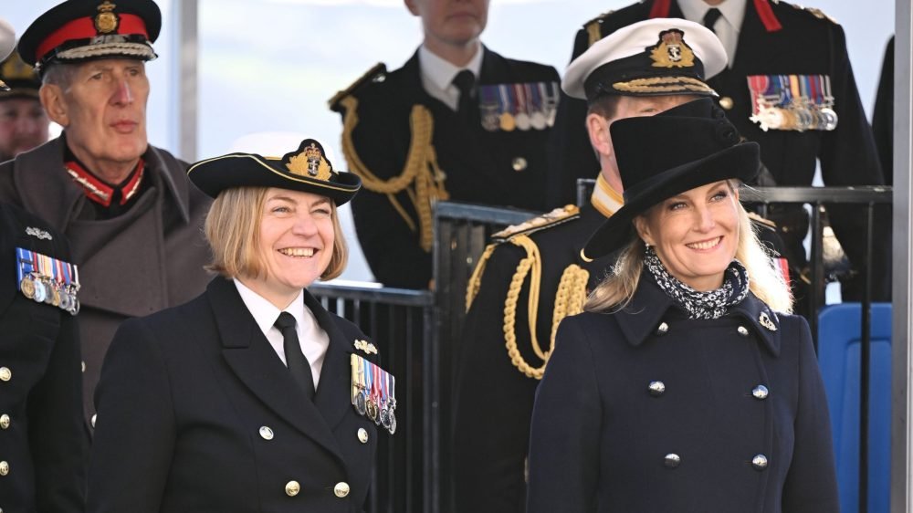 The Countess saluted as 170 Royal Navy cadets, 30 officers from international navies and 17 cadets from the Royal Fleet Auxiliary officially completed months of training. (Royal Family).