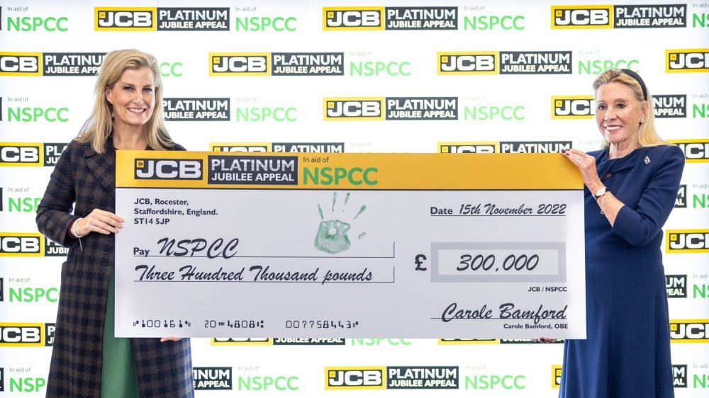 HRH received a cheque for £300,000 for one of her patronages, NSPCC. (JCB).