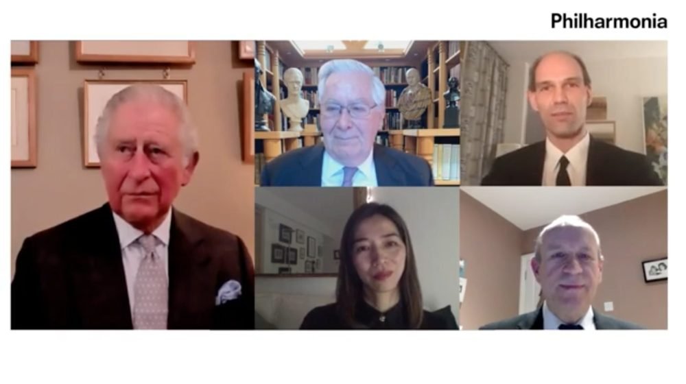 The Prince of Wales spoke to members of the Philharmonia Orchestra about how the Coronavirus pandemic has affected them. (IMAGE: @philharmonia/Twitter).