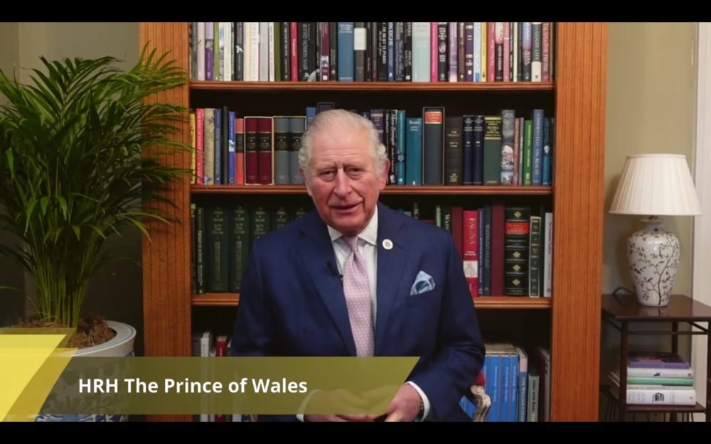 The Prince of Wales spoke about the award in a pre-recorded message expressing his interest in farming and generosity to Farmer's Weekly for announcing him as the recipient. (IMAGE: Farmer's Weekly/Youtube).