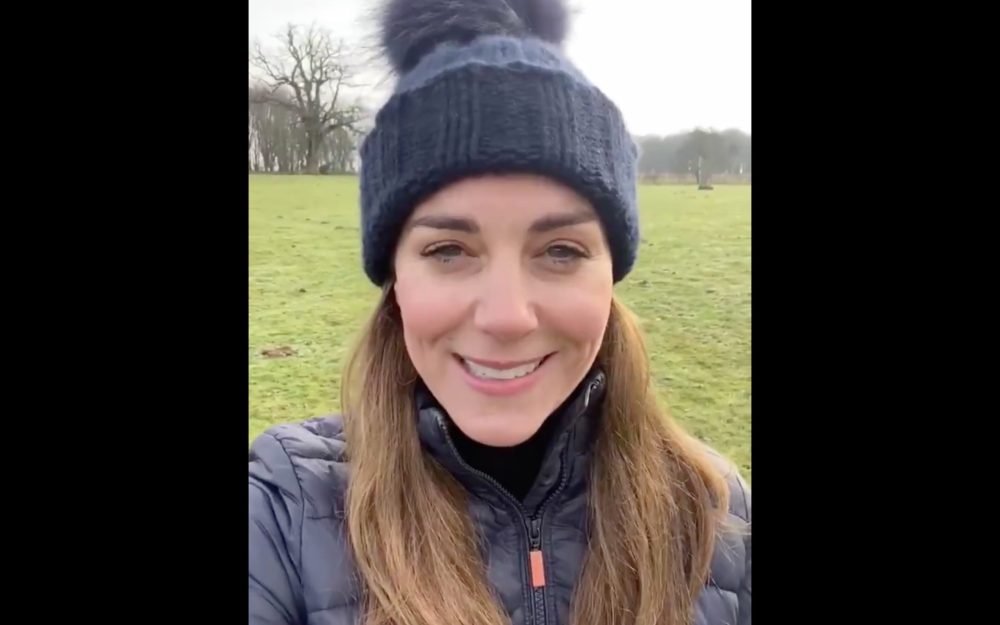 The Duchess of Cambridge recorded a video outdoors