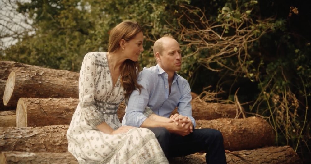 William is seen holding Kate's hand (video still)