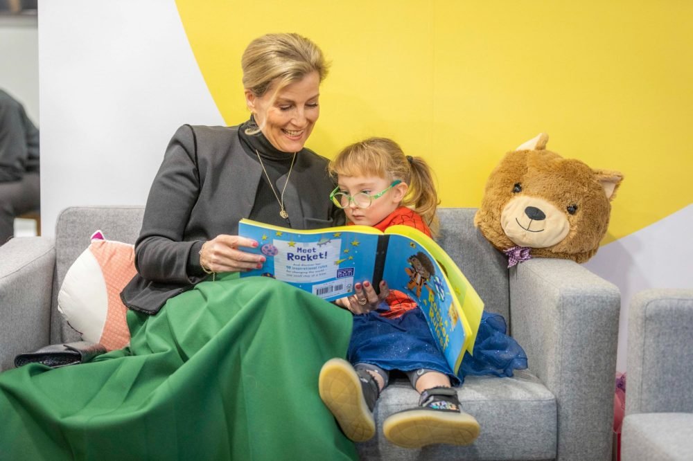 The Countess of Wessex marked World Book Day at Guide Dogs. (Royal Family).