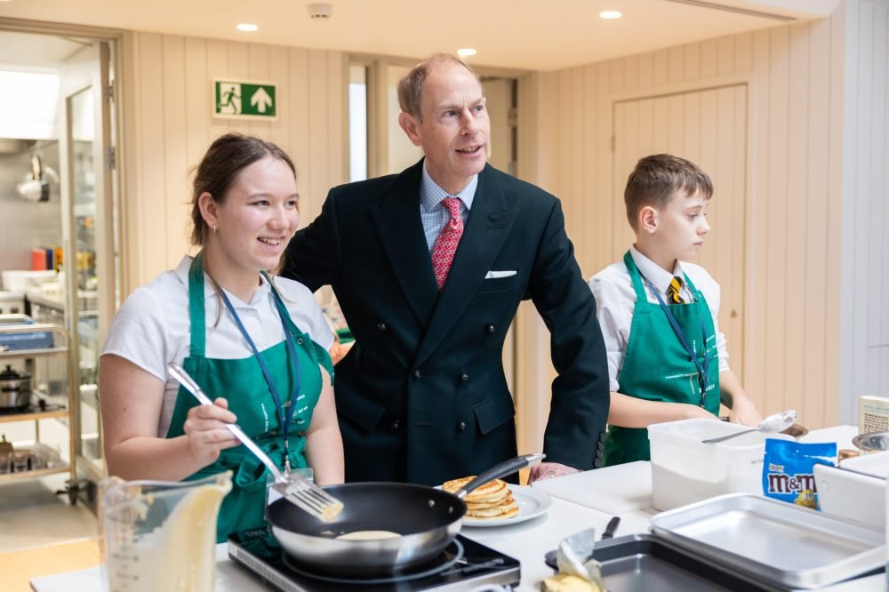 Prince Edward heard how young people are being supported through cooking classes. (Stefanie Calleja-Gera)