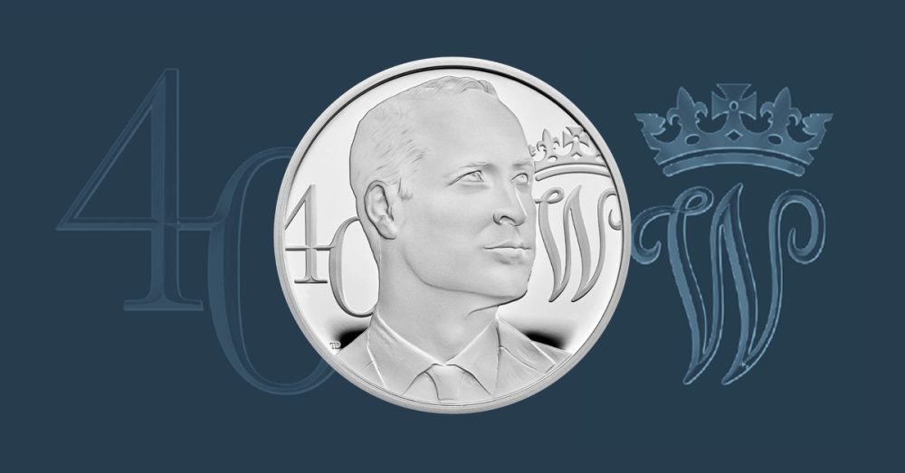 A new coin has been unveiled for William's 40th birthday. (Royal Mint).