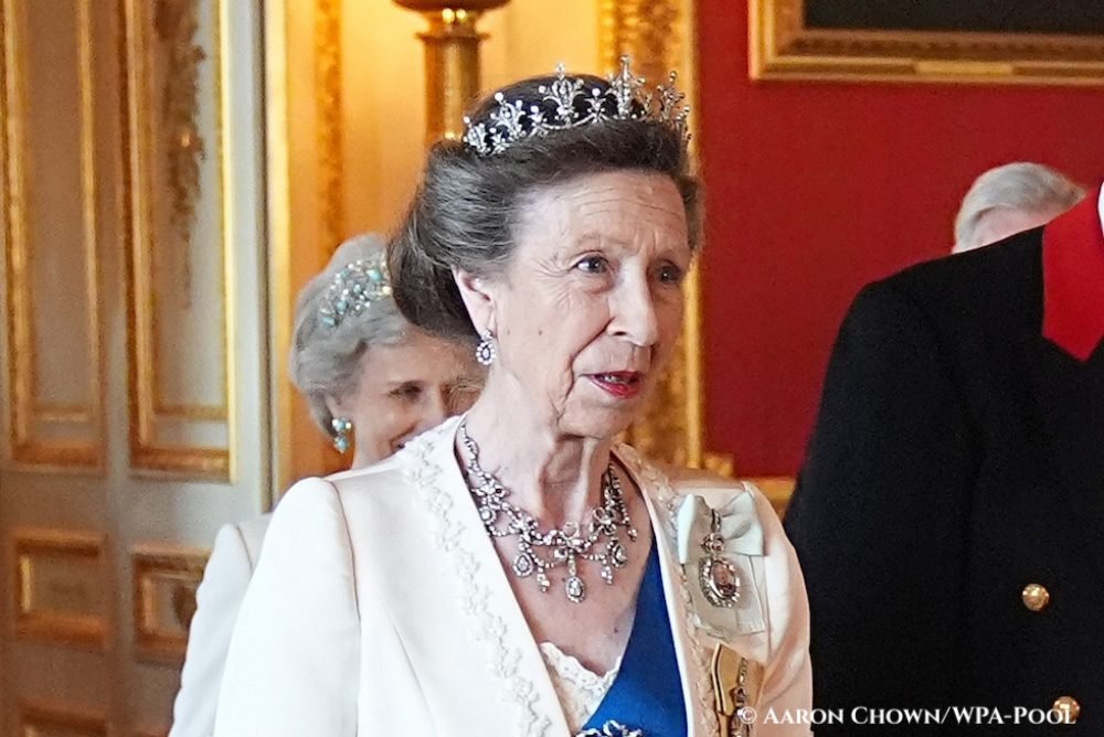 State Banquet for The President of The French Republic Anne wearing the Festoon Tiara
