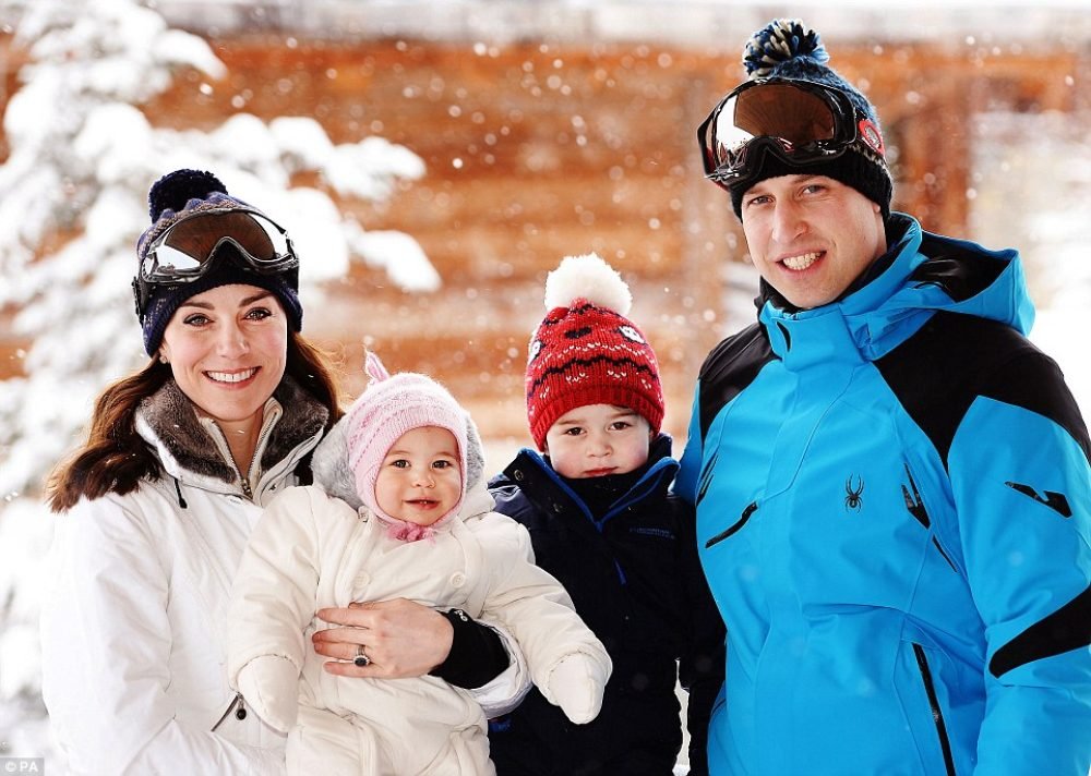New photos of Prince George and Princess Charlotte have been released from a family skiing trip. PA/John Stillwell