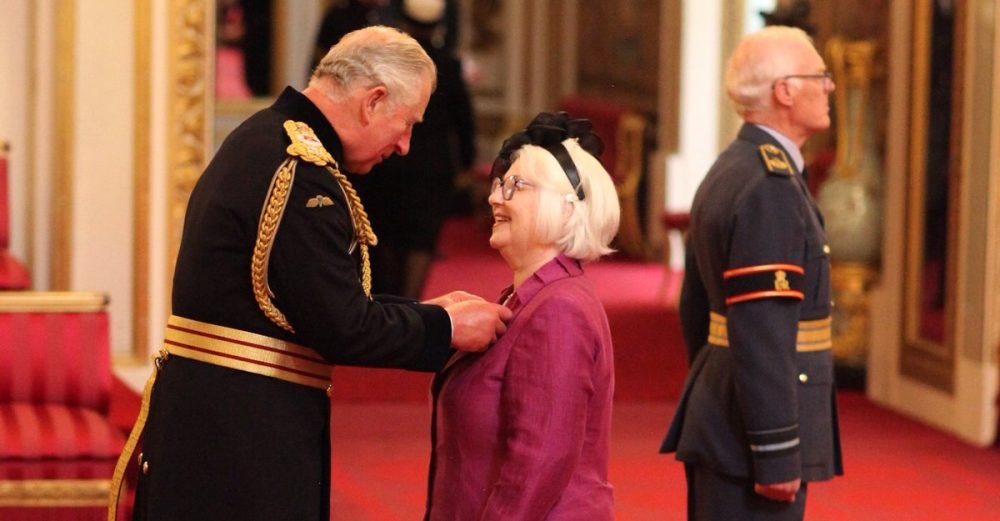 Prince Charles presents Holocaust survivor Joan Salter with a MBE at Buckingham Palace (royal family)
