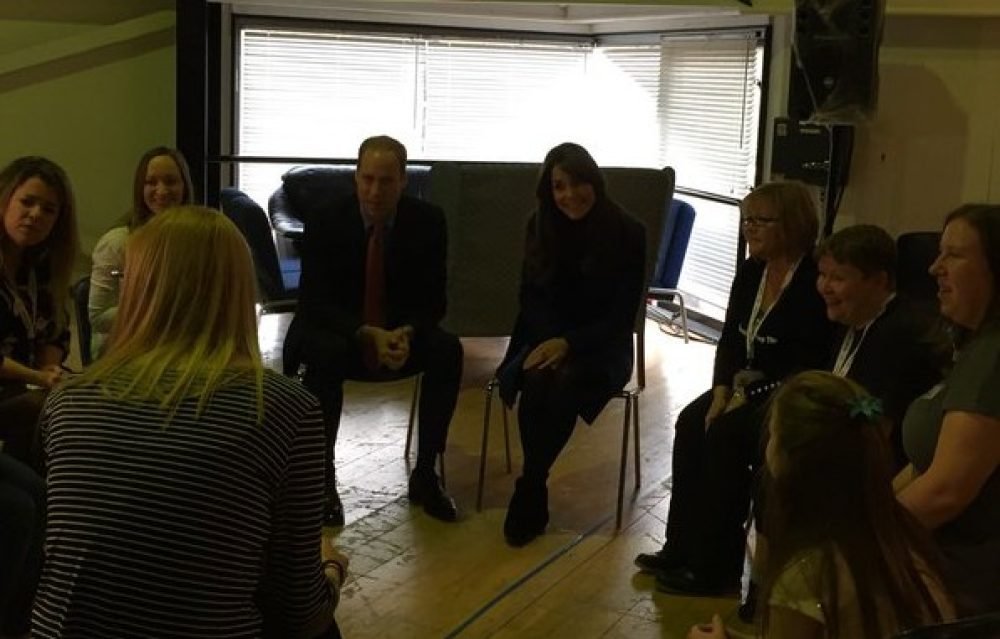 The couple chat with youngsters about mental health. Victoria Murphy