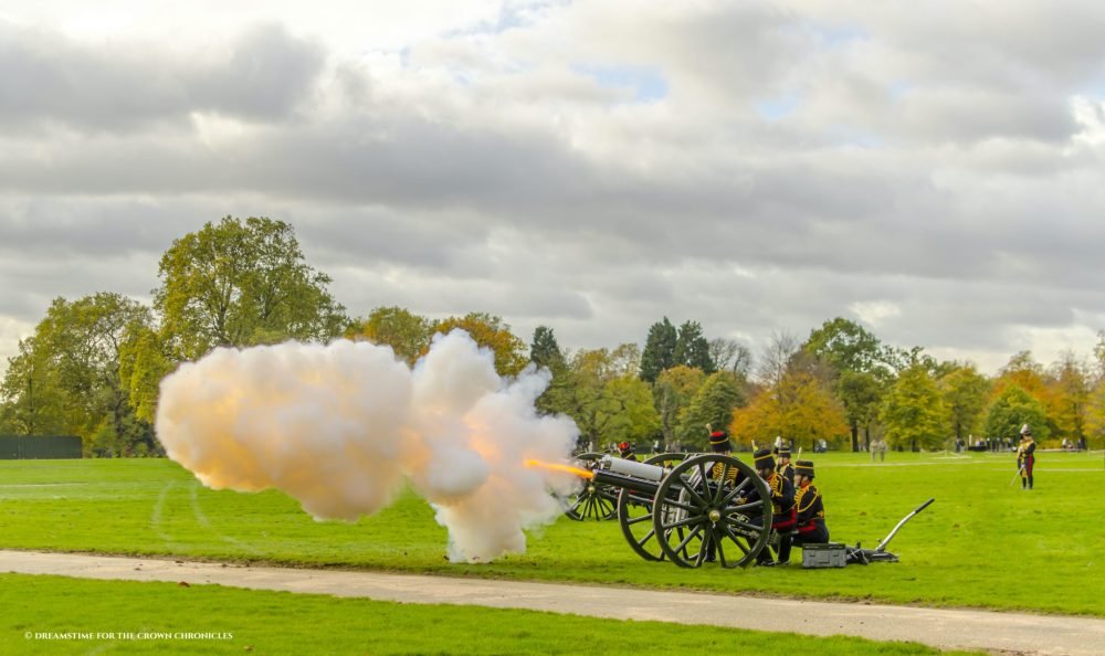 A gun salute in St James's Park