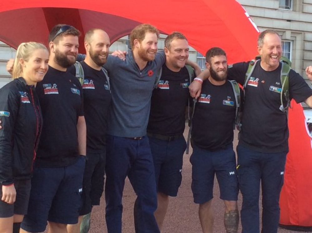 harry reb Harry poses for photos with those that undertook the trek. Rebecca English/Daily Mail