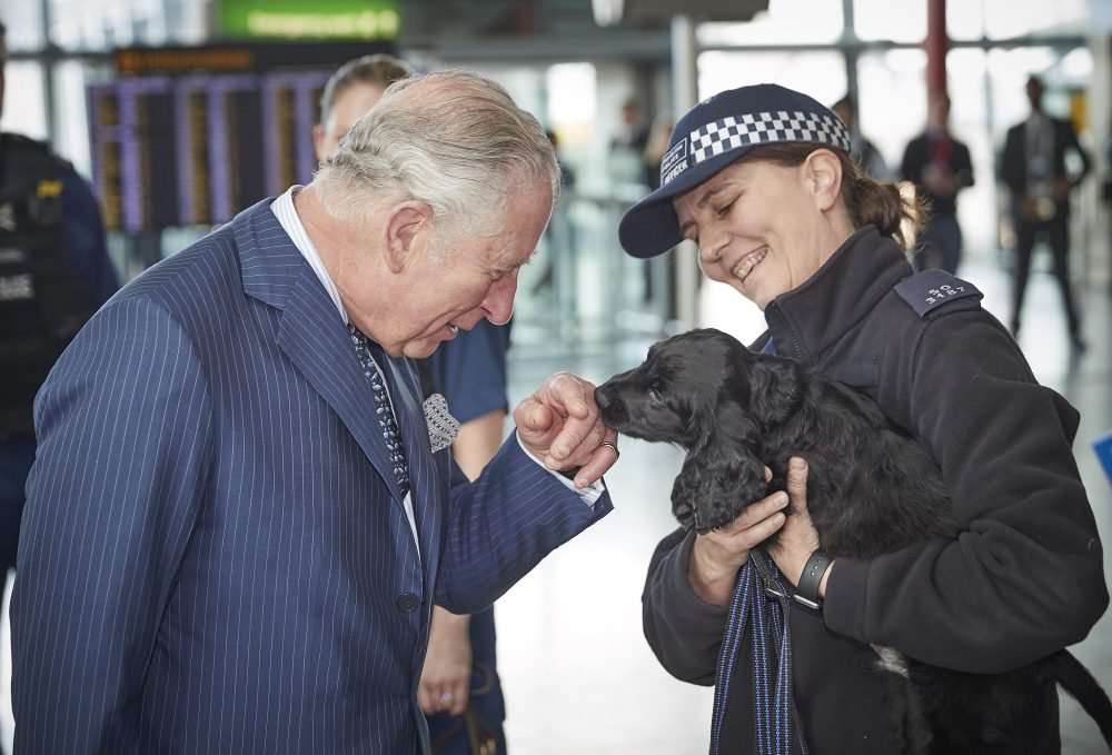 HRH PRINCE CHARLES VISITS LONDON HEATHROW AIRPORT TERMINAL 5 THIS MORNING