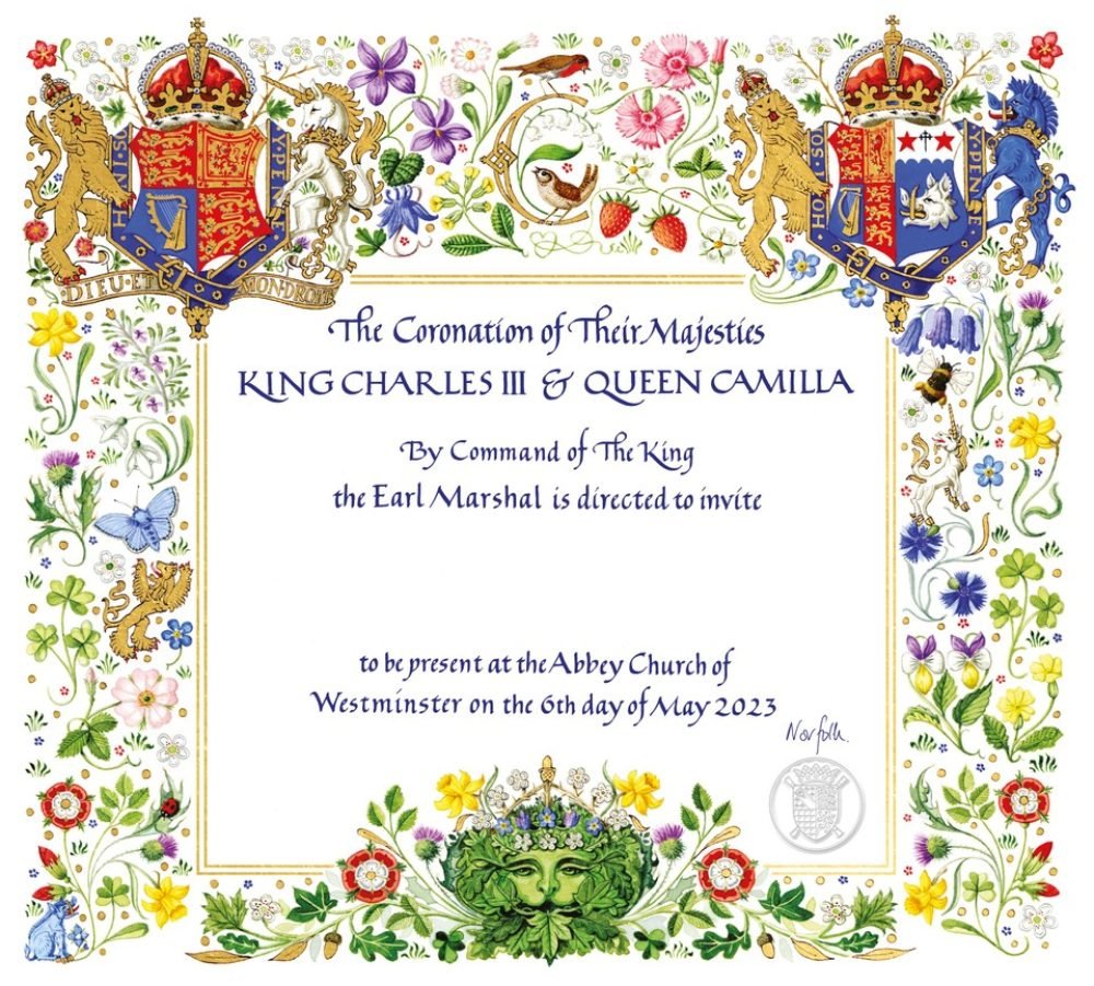 The invitation for the Coronation. (Royal Family).