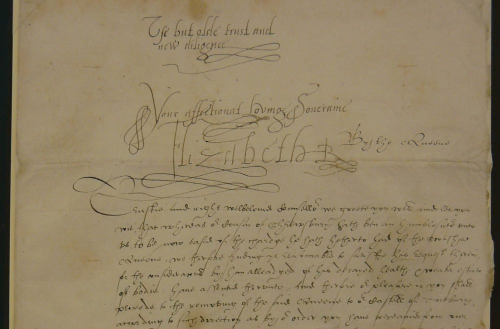 this Letter from Elizabeth I to Ralph Sadler in December 1584 forms part of the collection donated to the british library
