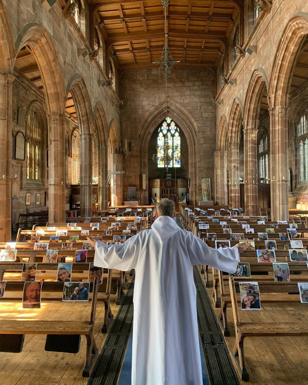 Prayers for our community — The Rev Tim Hayward
“When it was announced that church buildings were to be closed to the public to reduce the transmission of the virus, I wanted to assure our community that although we couldn’t gather physically, their photos in church were a symbol that they and their loved ones were still very much in our thoughts and prayers.”