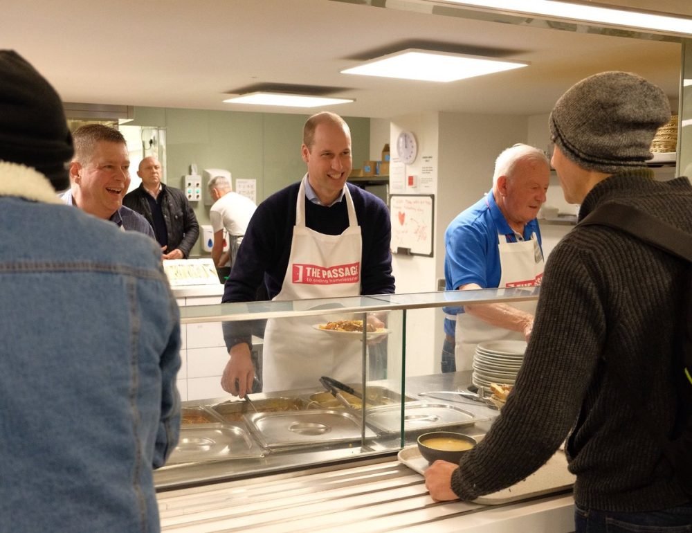 Prince William serving up some lunch at The Passage. ( Photo courtesy of Kensington Palace)