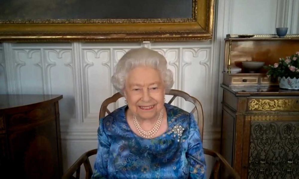 This is the second video call we have seen The Queen, 94, make in lockdown