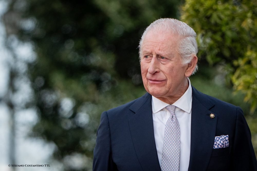 Rome, Italy - April 10, 2025: Italian Prime Minister Giorgia Meloni receives King Charles III at Villa Doria Pamphilj