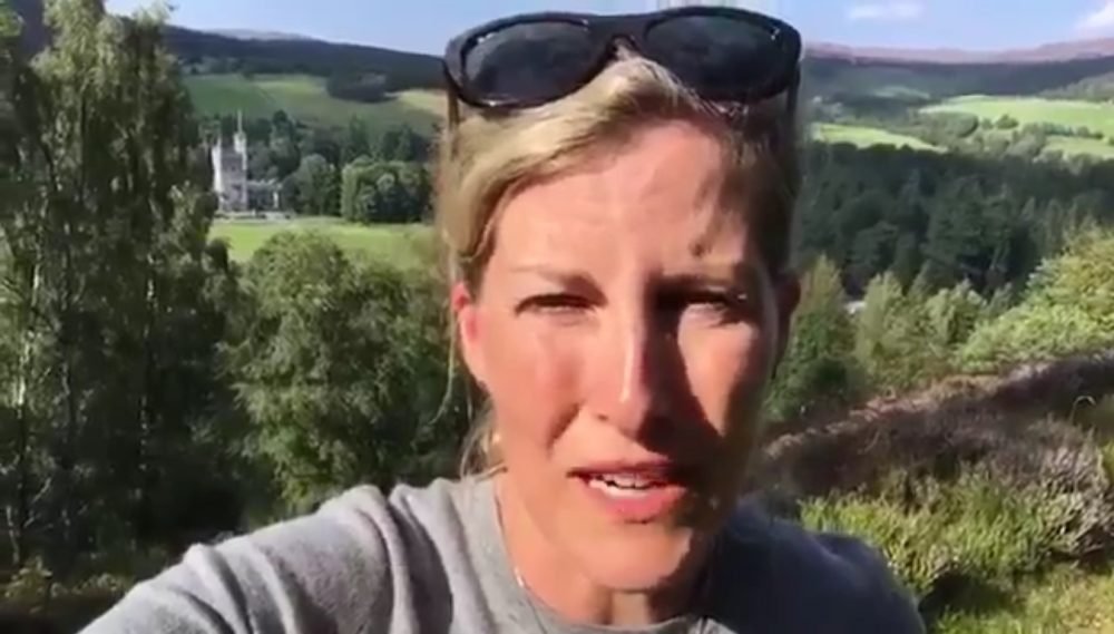 The Countess of Wessex sends good luck to the women's hockey team in a video from Balmoral (Royal Famaily twitter)