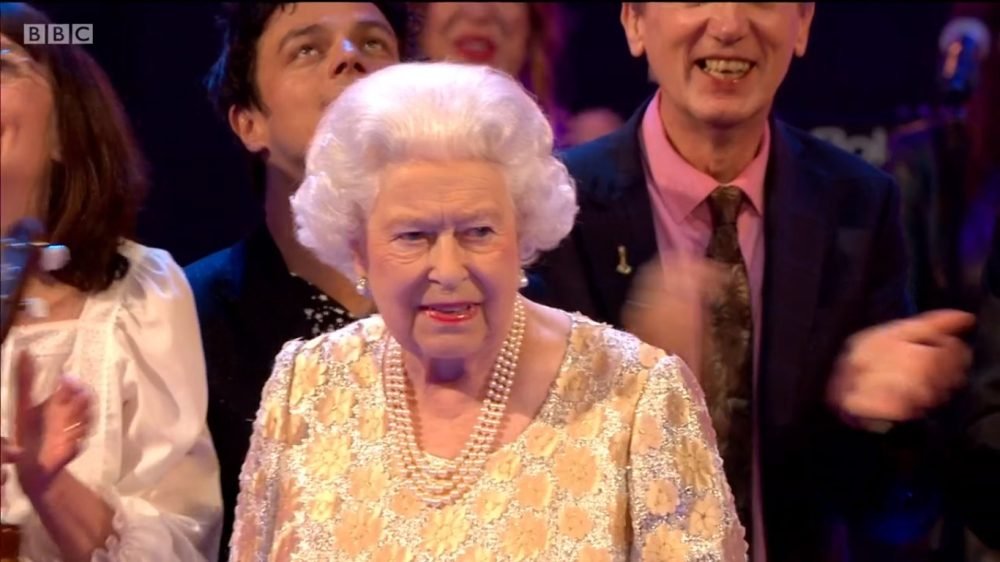 The Queen attends her 92nd birthday concert at the Royal Albert Hall (screenshot from BBC still)