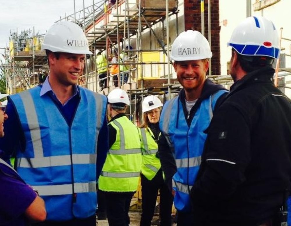 The brothers donned hard hats for their work. @emynash/The Sun